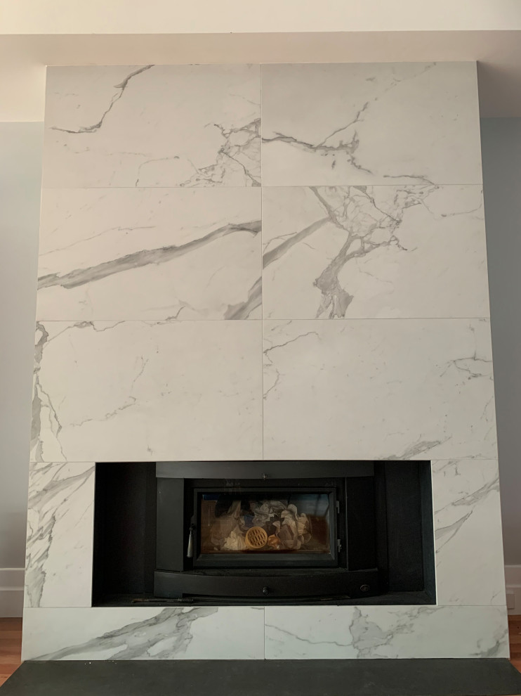 Marble Tiled Fireplace