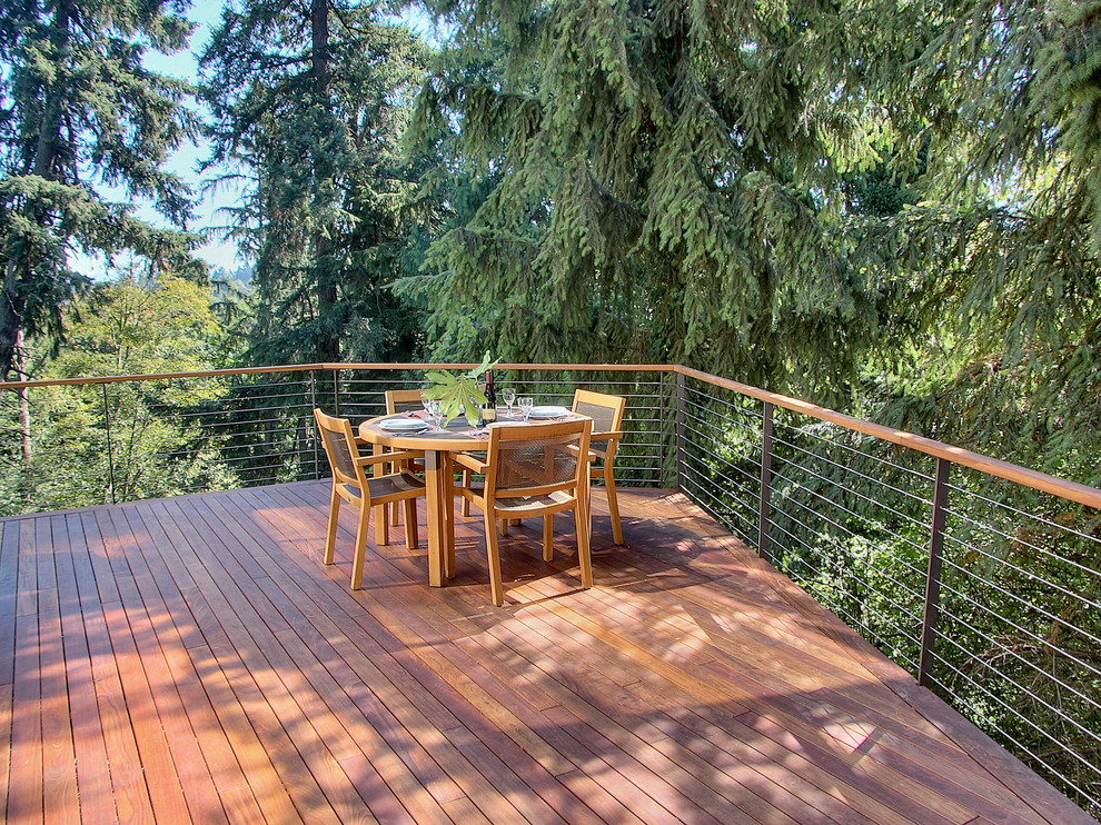 Design ideas for a contemporary deck in Seattle with no cover.