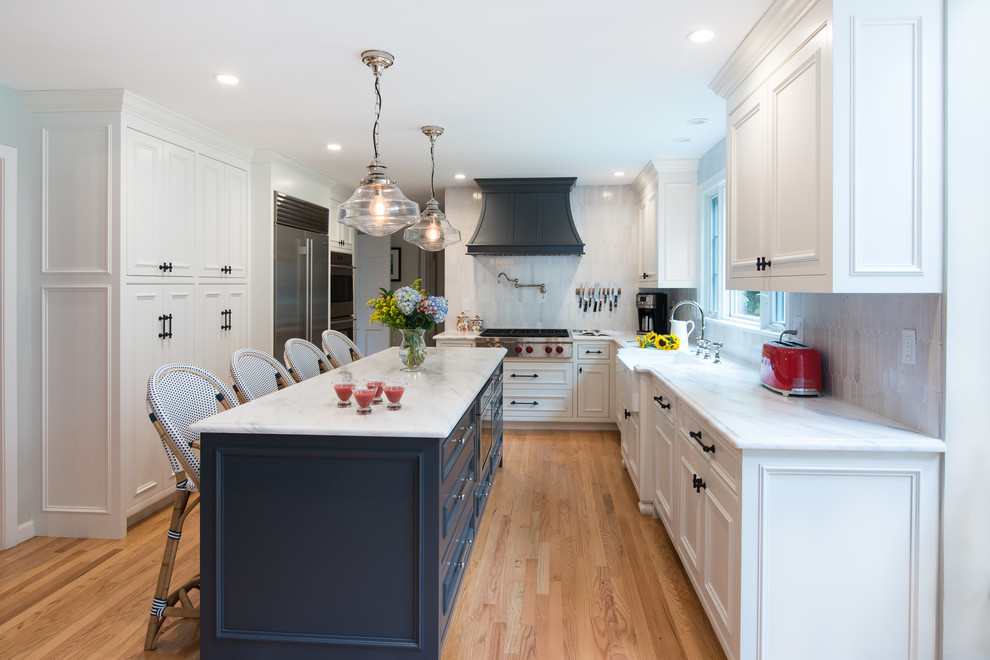 Inspiration for a transitional kitchen remodel in Boston