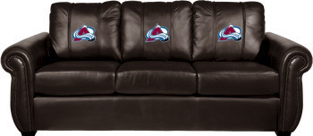 Colorado Avalanche NHL Chesapeake Brown Leather Sofa