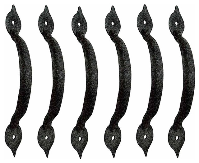 6 Spear Door Or Drawer Pull Black Wrought Iron 5 1 2