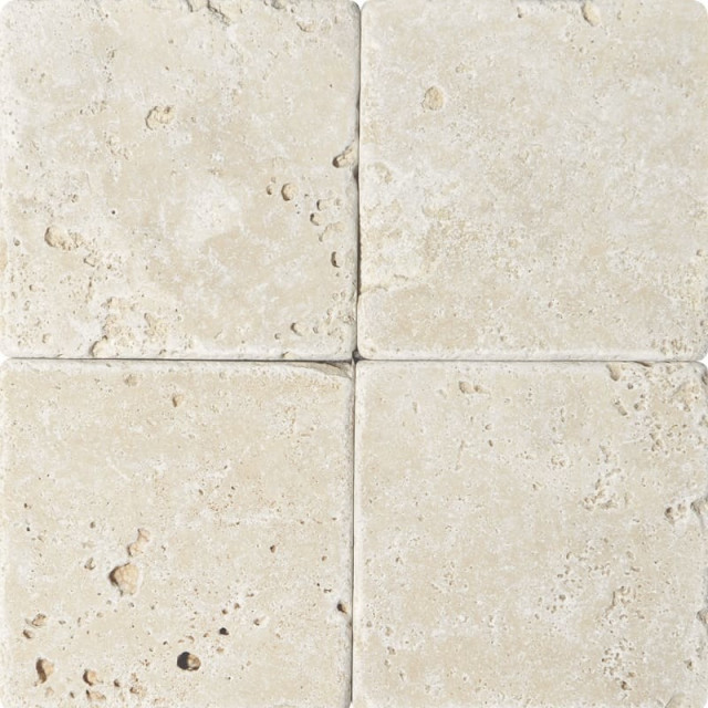 6 X6 Ivory Tumbled Rustic Tile Traditional Wall And Floor Tile By Marble Systems Houzz