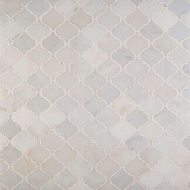 MSI SMOT-AREBESQ Greecian White - 12" x 12" Arabesque Mosaic - White