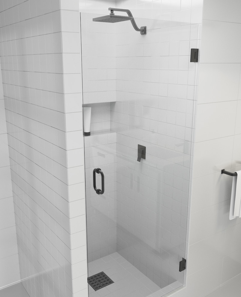 78 X28 Frameless Hinged Shower Door Door Only Style Contemporary Shower Doors By Glass Warehouse