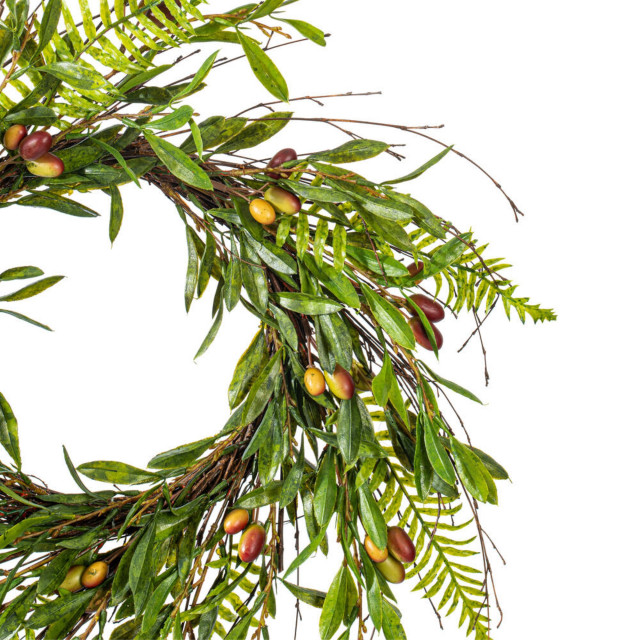 22" Green Olive Wreath - Contemporary - Wreaths And Garlands - by ...