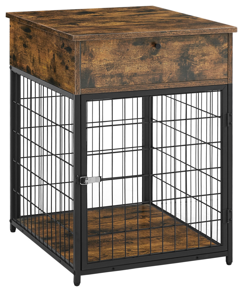 TATEUS 20" End Table With Storage Console, Furniture Style Wood Dog