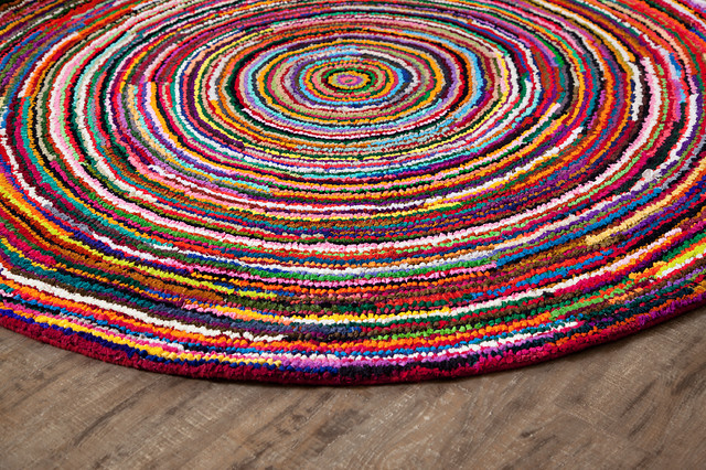 Rumpled Rugs Ripple Round Rug, Multicolor, 8' - Contemporary - Area Rugs - by Anji ...