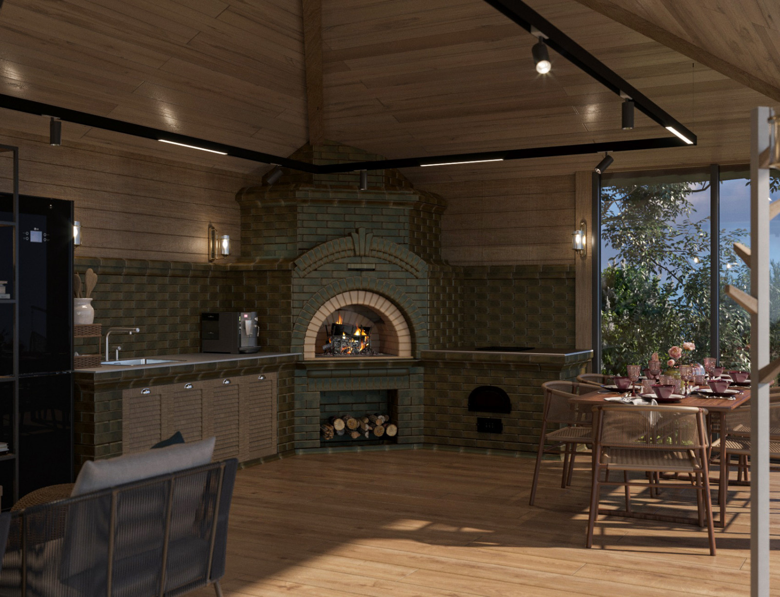 Беседка в продолжении проекта дома по Васту