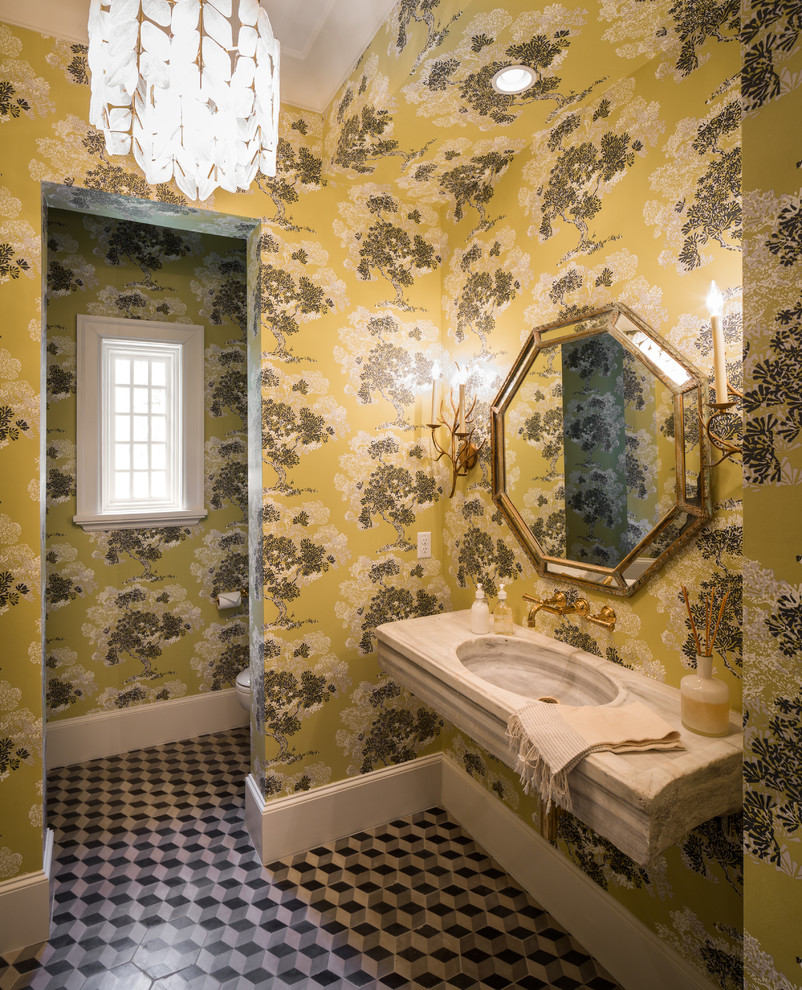 Traditional powder room in Houston.
