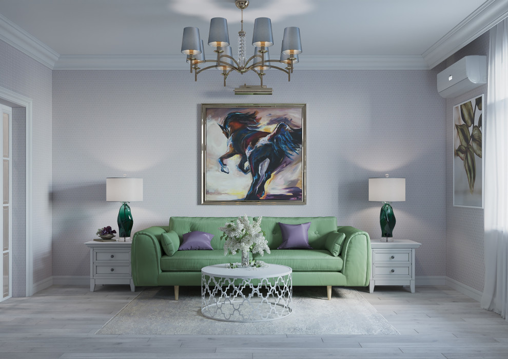 Дизайн интерьеров гостиной в г. Нижний Новгород в ЖК Пражский квартал