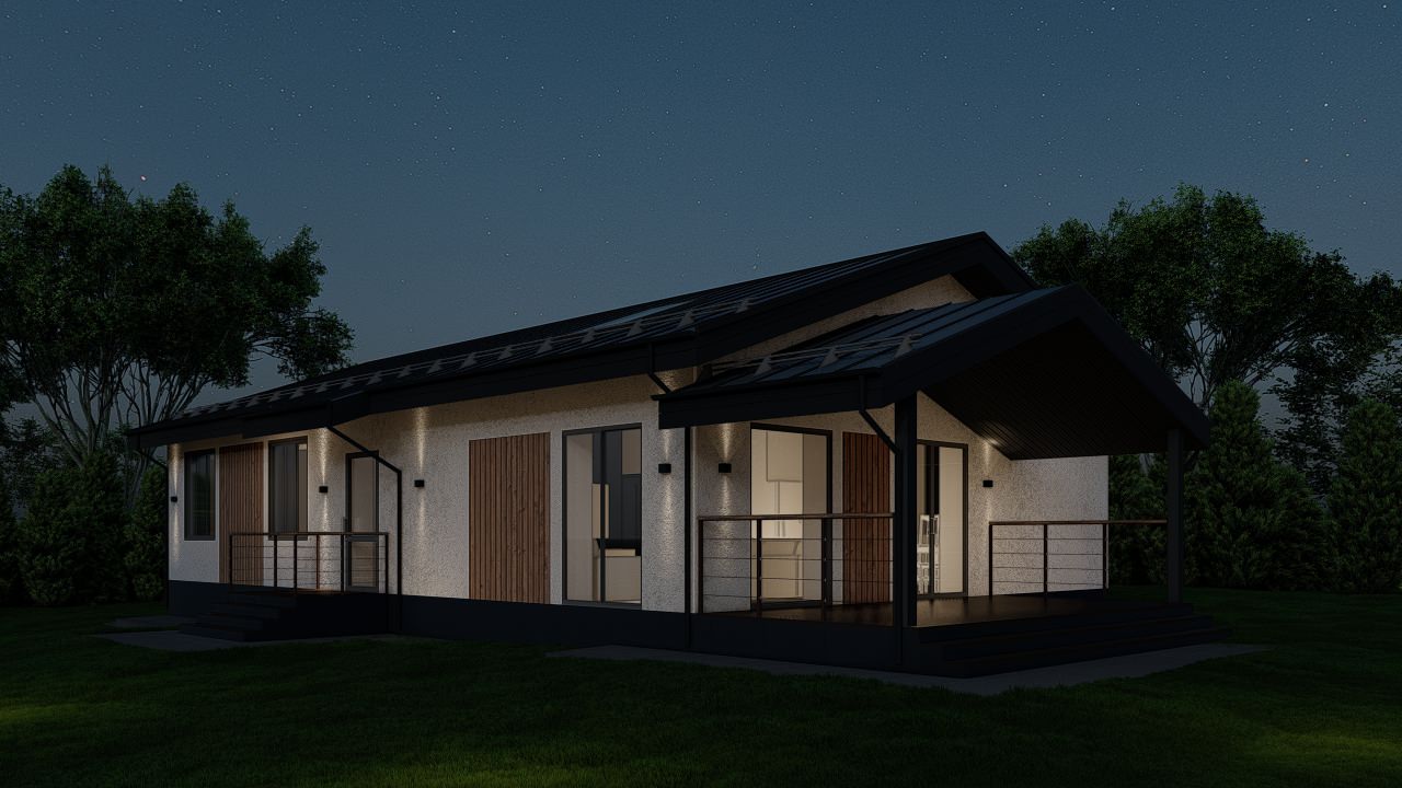 Двухэтажный дом на узком участке