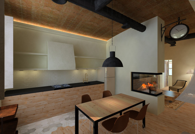 Eco-Restauraci&oacute;n de apartamentos industrial-kueche