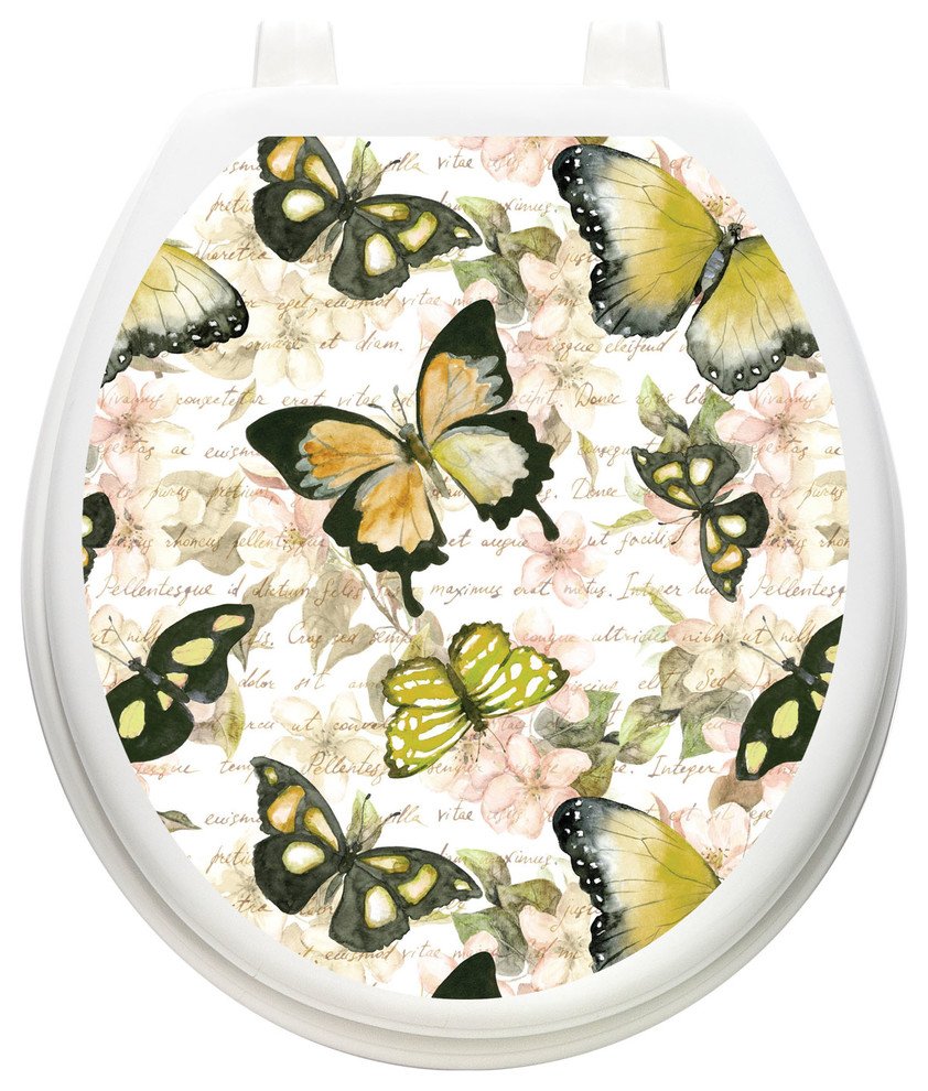 Tidal Treasures Seashells Size Elongated Toilet Tattoos Toilet Seat Cover Decal