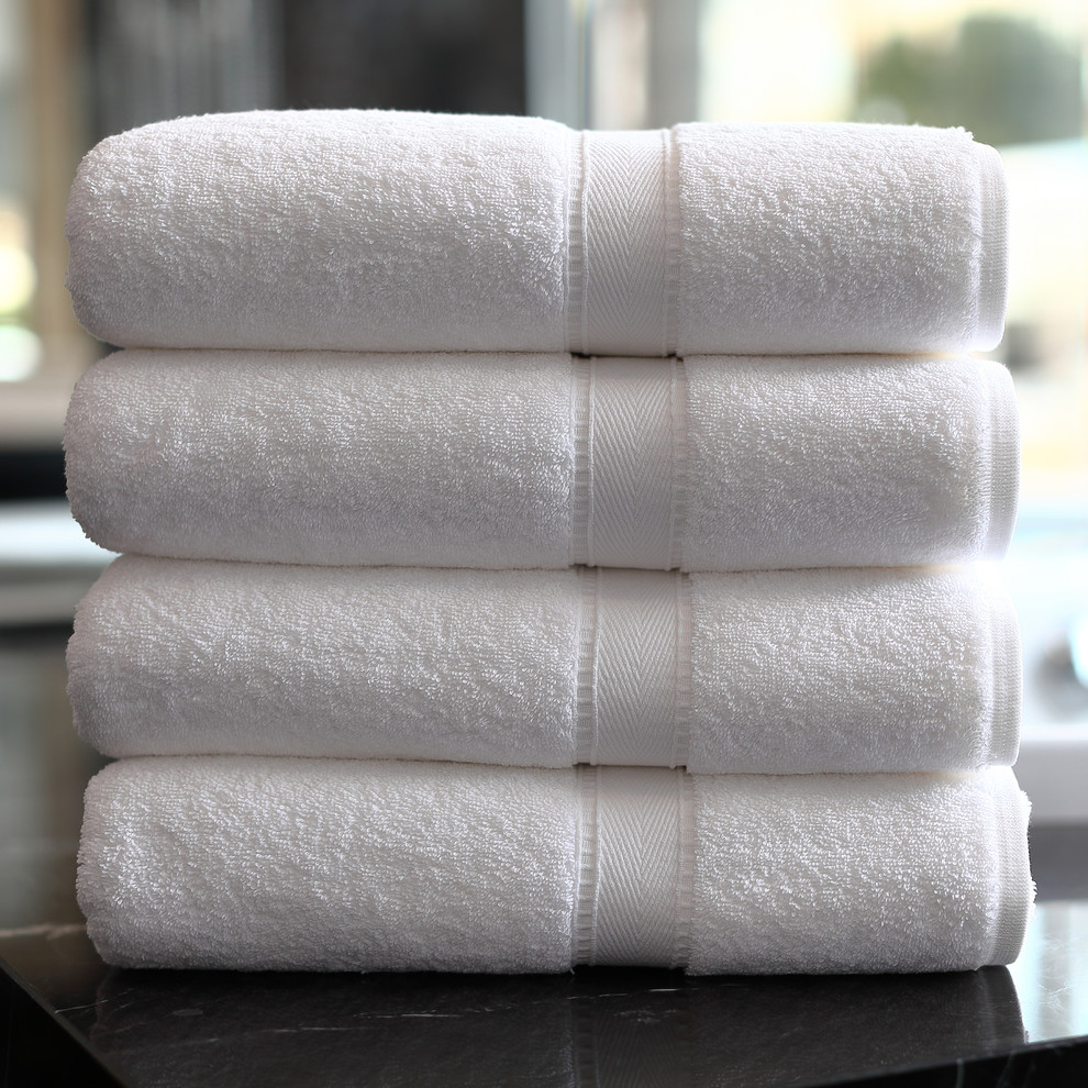 Terry Bath Towels, Set of 4 - Traditional - Bath Towels - by Linum Home ...