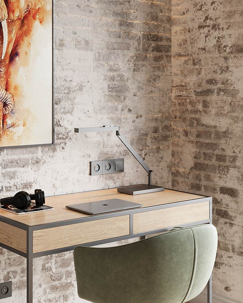 Дизайн-проект квартиры 60 кв.м в  стиле Петербургский Лофт