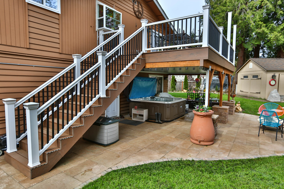 Deck - rustic deck idea in Seattle