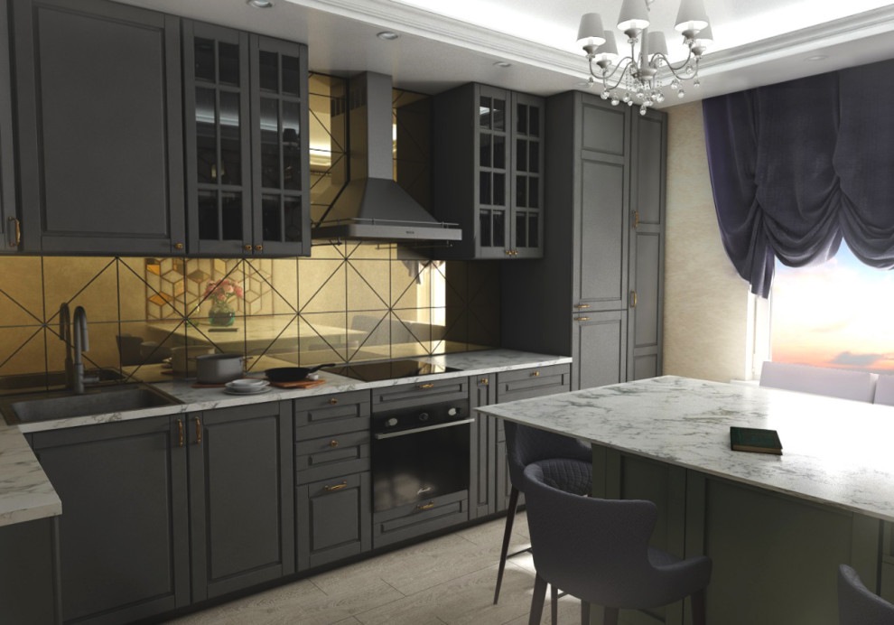 Проект кухни с элементами арт-деко