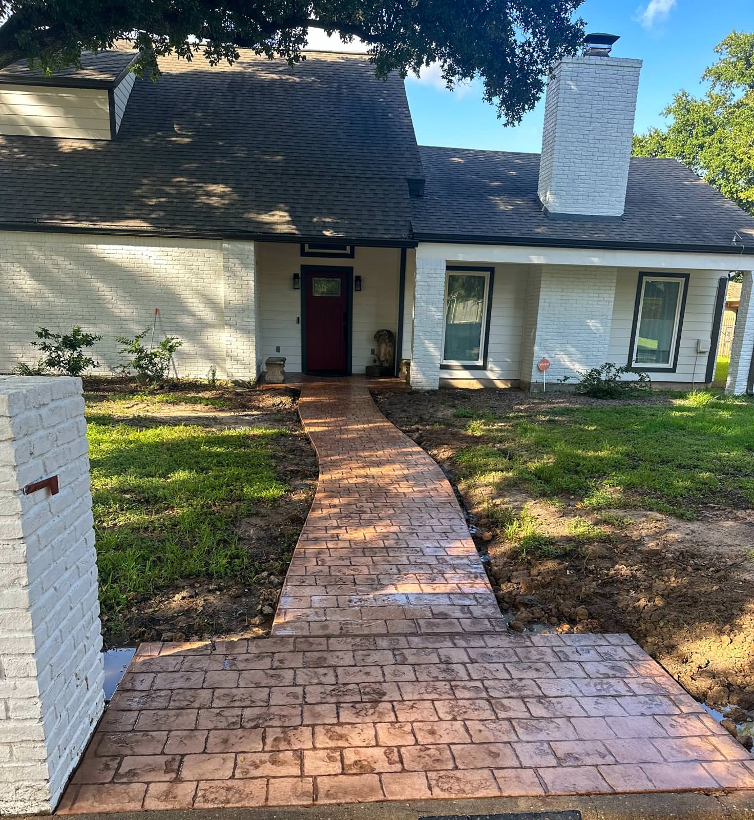 Front and backyard Stamped concrete patio in Nottingham!