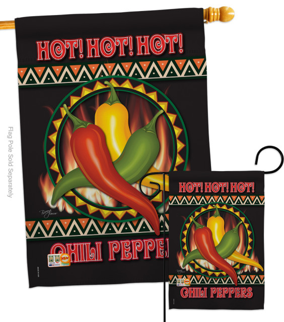 Chili Peppers Food Vegetable Flags Set Modern Flags And Flagpoles