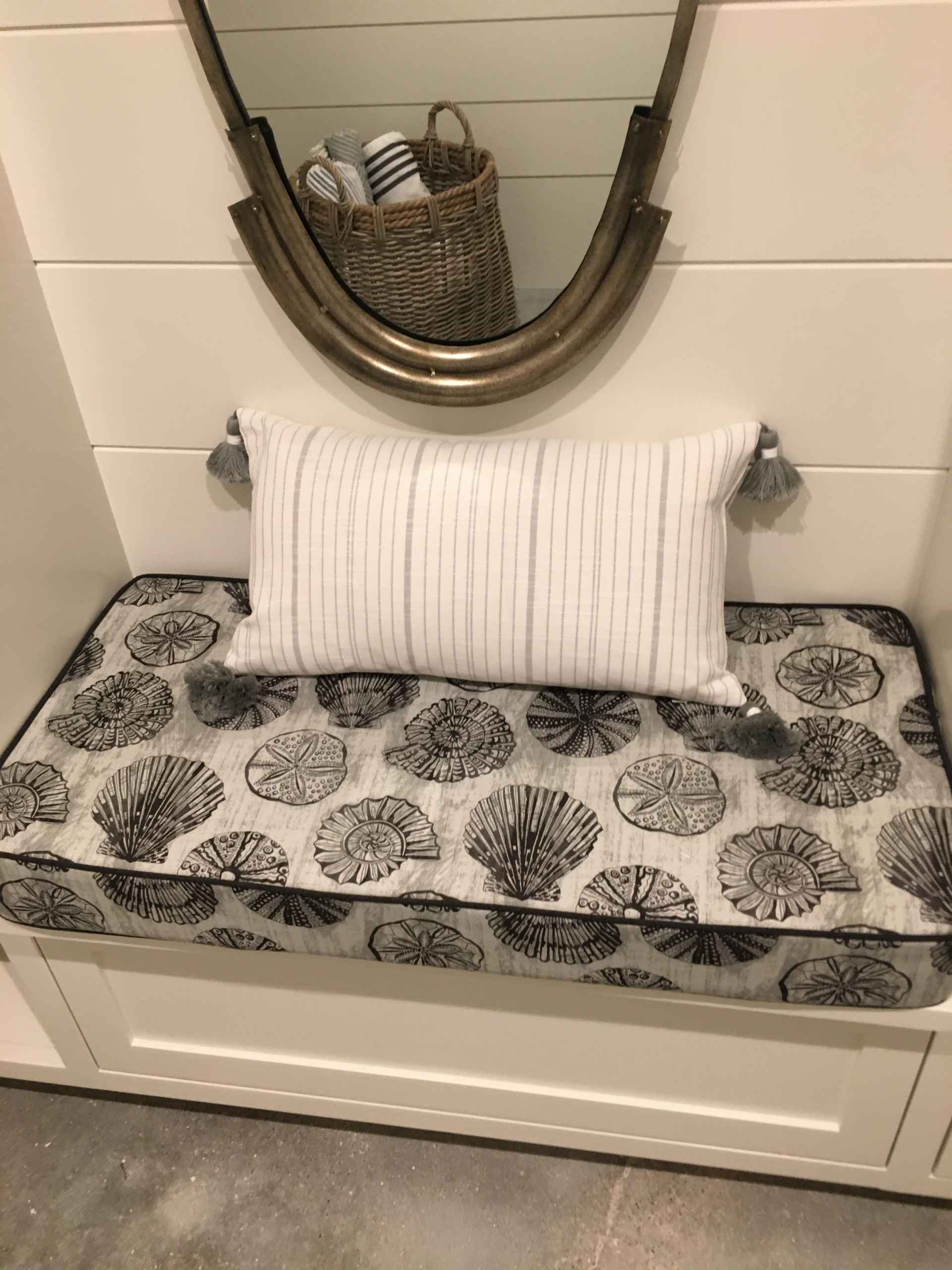 A fully equipped laundry room with a built ins