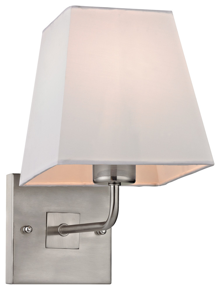 10 x 7 x 9 Brushed Nickel ELK Lighting 17160//1 Davis Collection 1 Light Sconce