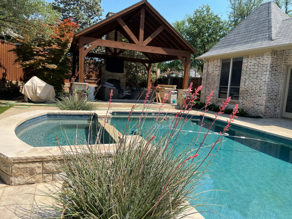 Back yard and pool landscape