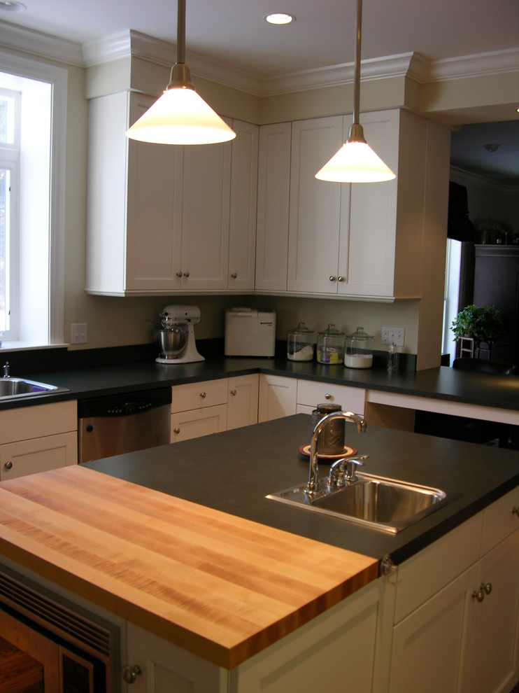 Photo of a contemporary kitchen in Portland Maine.