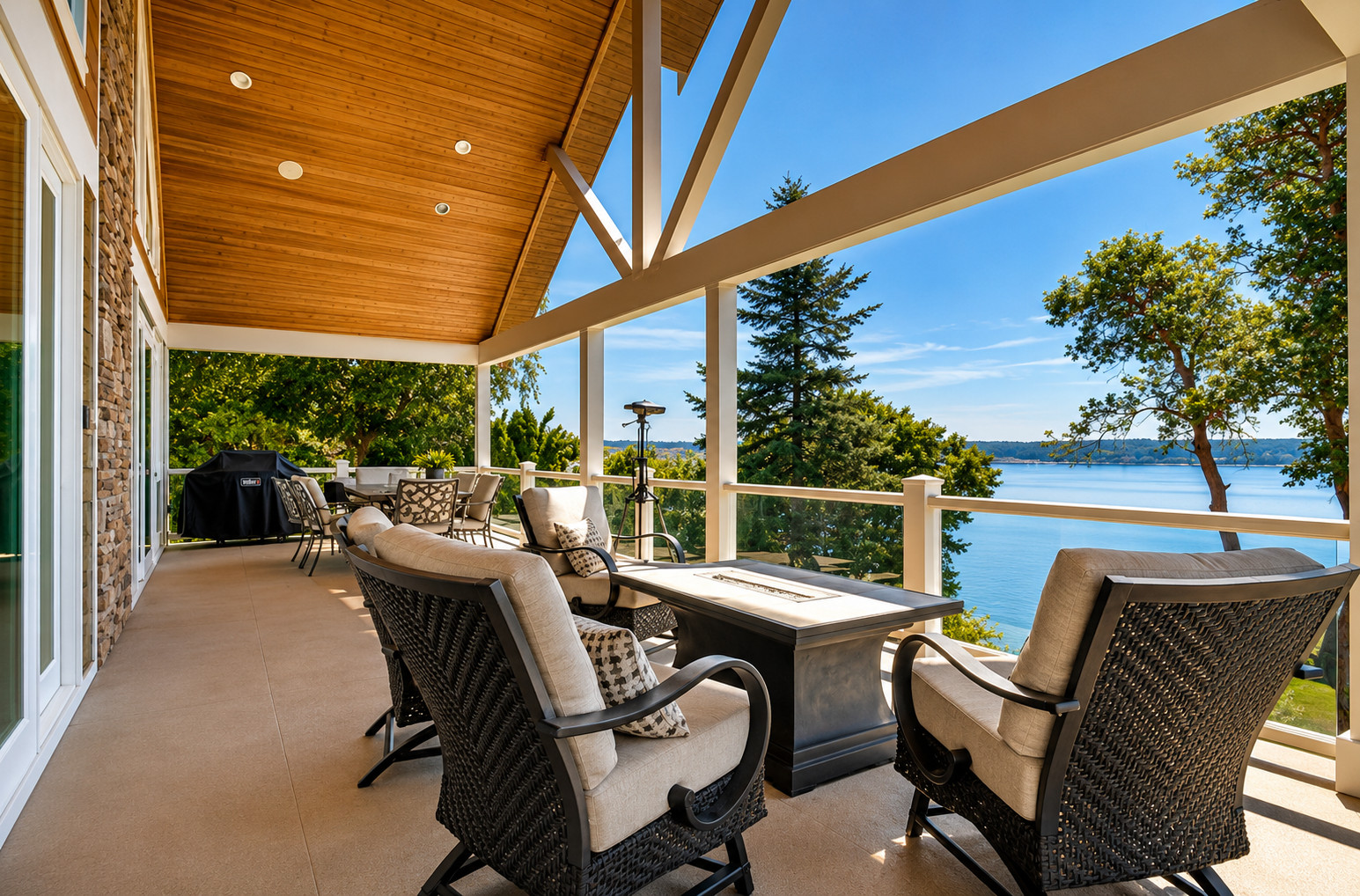 Covered Waterfront Outdoor Living
