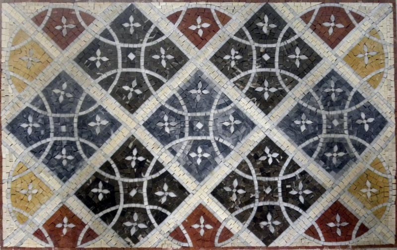 Geometric Floor Mosaic - Amelie III, 35"x24"