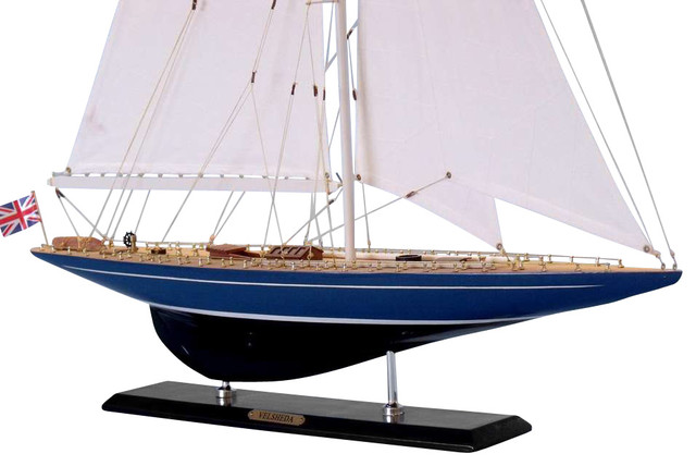 Wooden Velsheda Limited Model Sailboat Decoration 35 Beach Style Wooden Velsheda Limited Model Sailboat Decoration 35