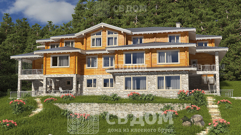 3-х этажные дома из клееного бруса