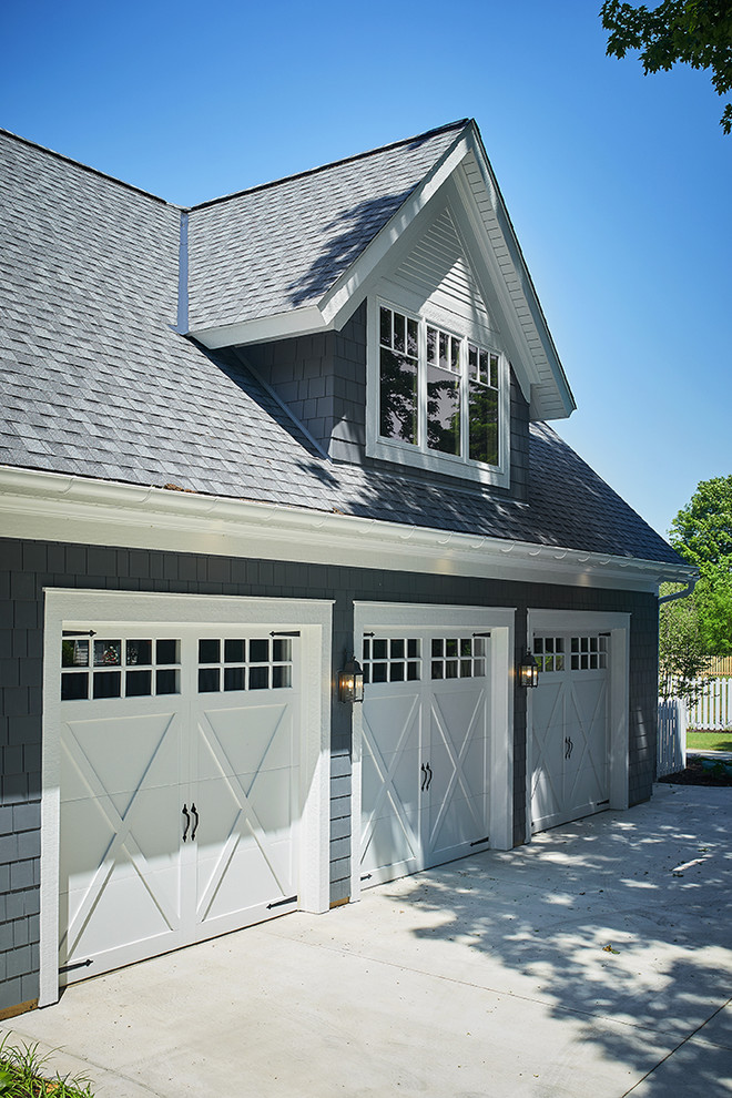 Traditional attached three-car garage in Grand Rapids.