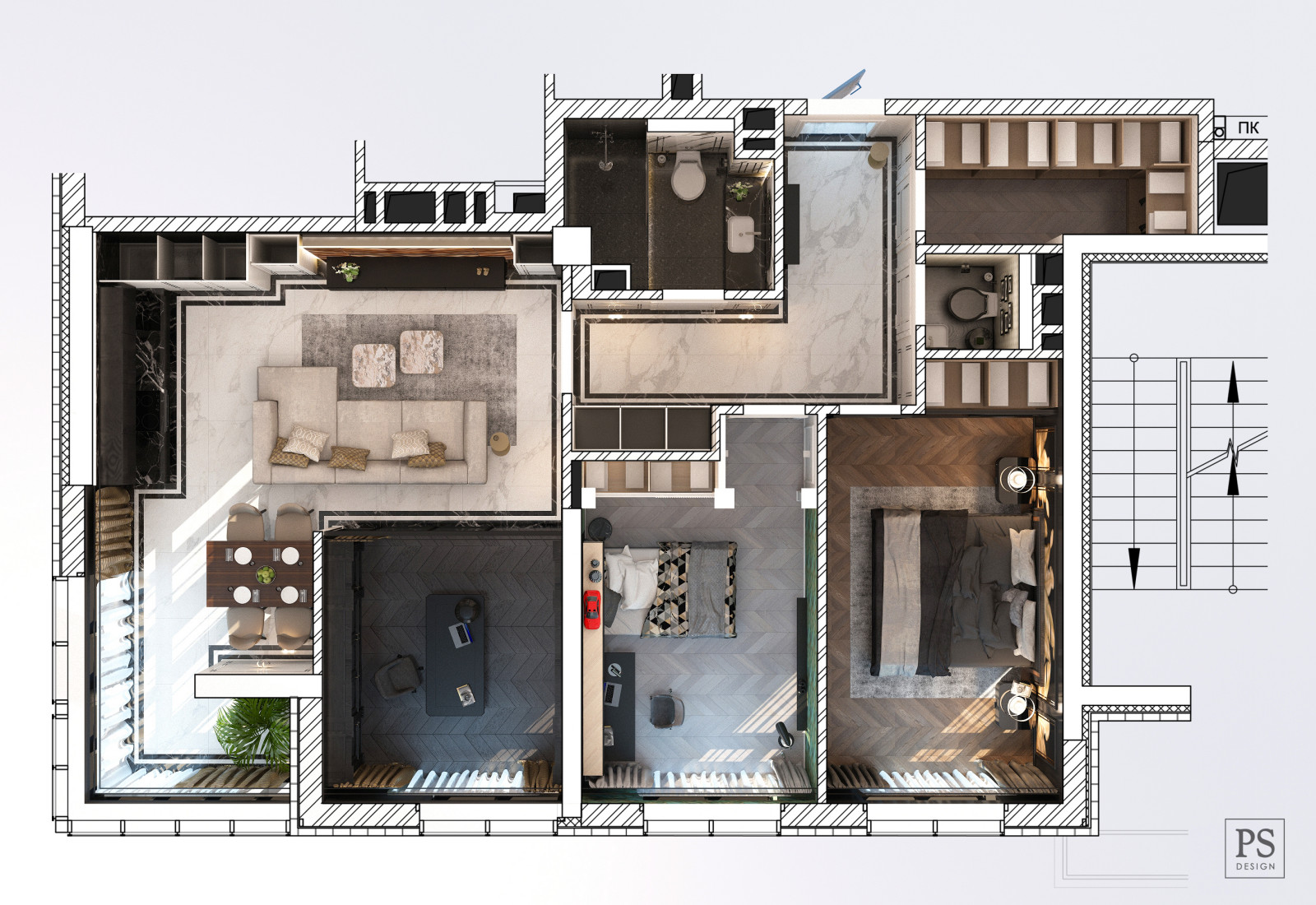 Интерьер квартиры в ЖК Бристоль
