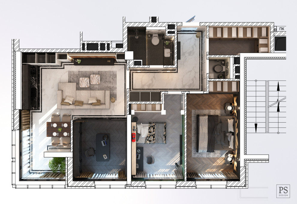 Интерьер квартиры в ЖК Бристоль