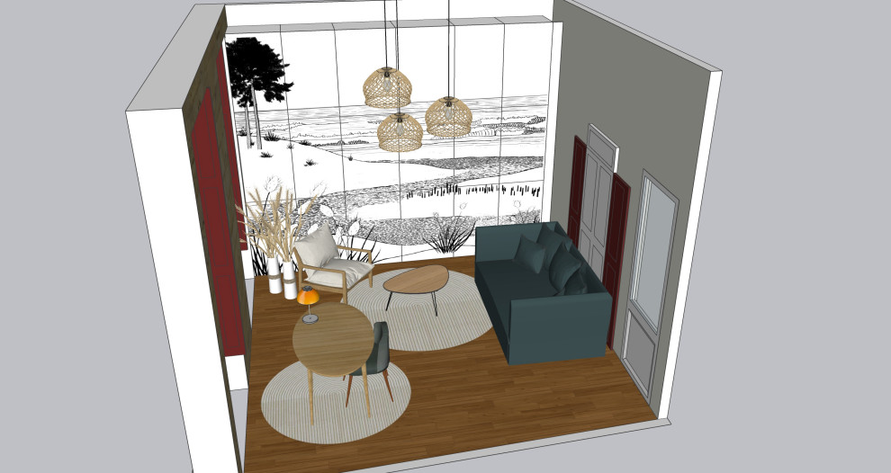 Свежая идея для дизайна: гостиная комната среднего размера в морском стиле - отличное фото интерьера