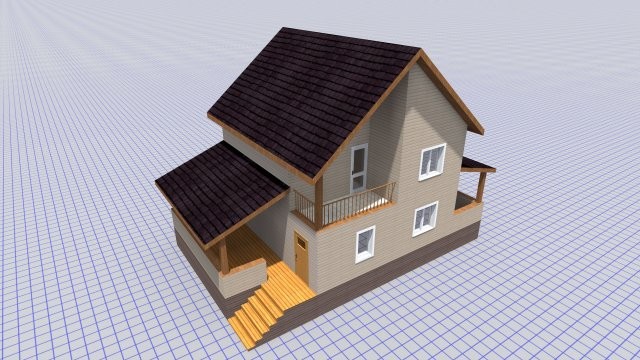 Каркасный индивидуальный дом на бетонном ленточном фундаменте [016.14]