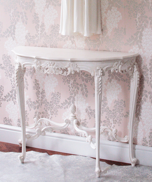 Provencal Marie Antoinette White Console Table Traditional