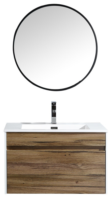 The Ivy Single Bathroom Floating Vanity, Vine, 30"