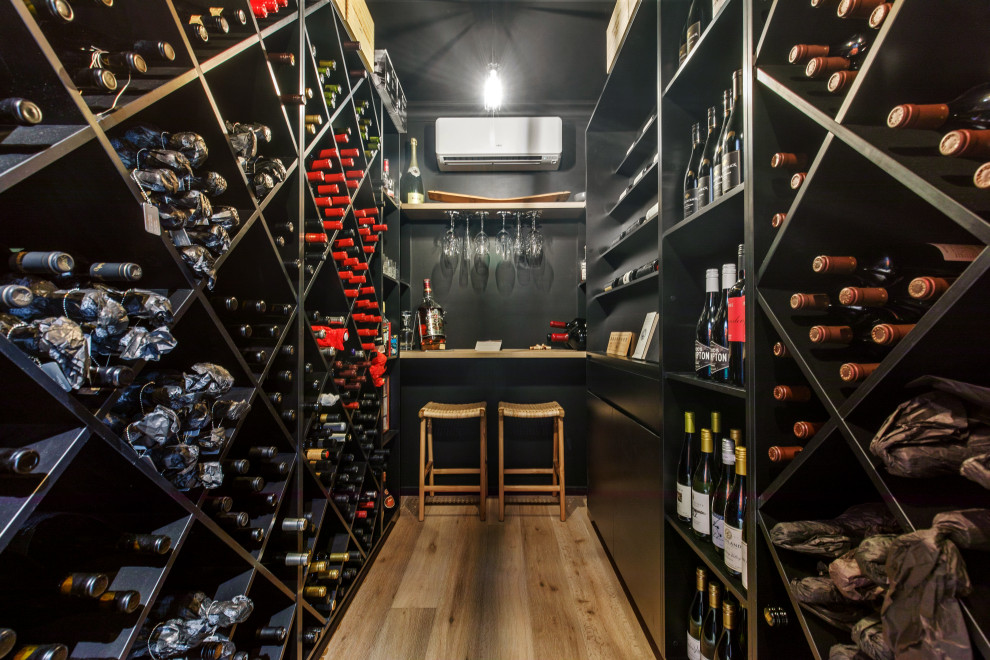 Design ideas for a contemporary wine cellar in Sunshine Coast.