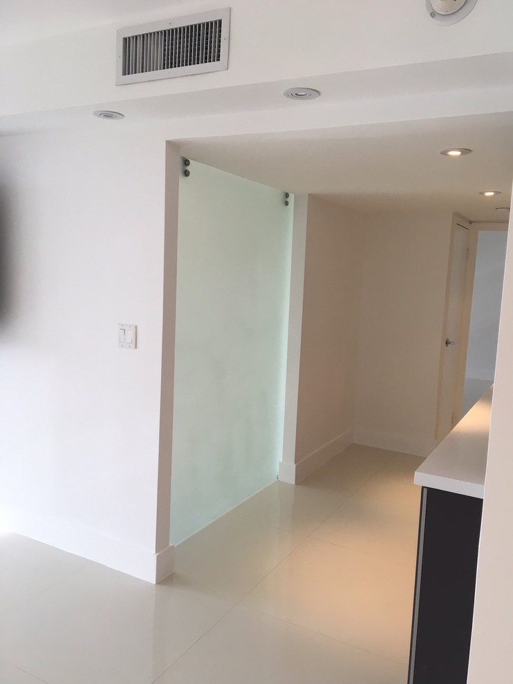 Frosted glass barn door