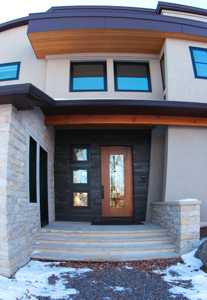 Inspiration for a contemporary entryway remodel in Denver