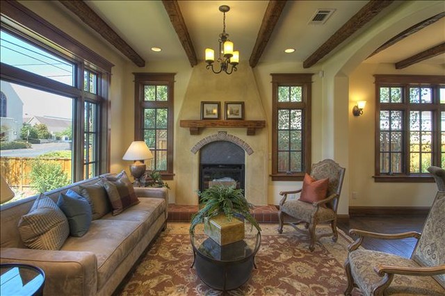 Faux Wood Beam  Ceiling  Designs  Traditional Living  Room  