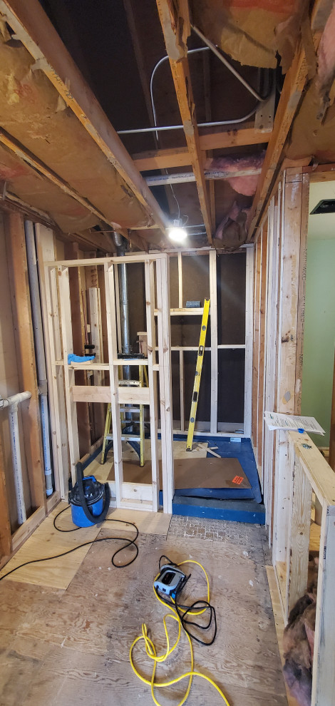 custom shower in progress