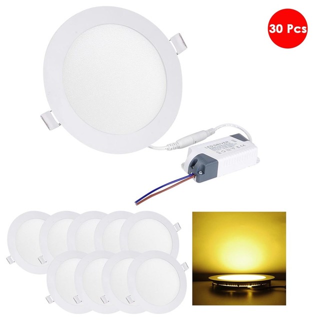 12w Led Recessed Ceiling Round Panel Light Lamp Bulbs Set Of 30