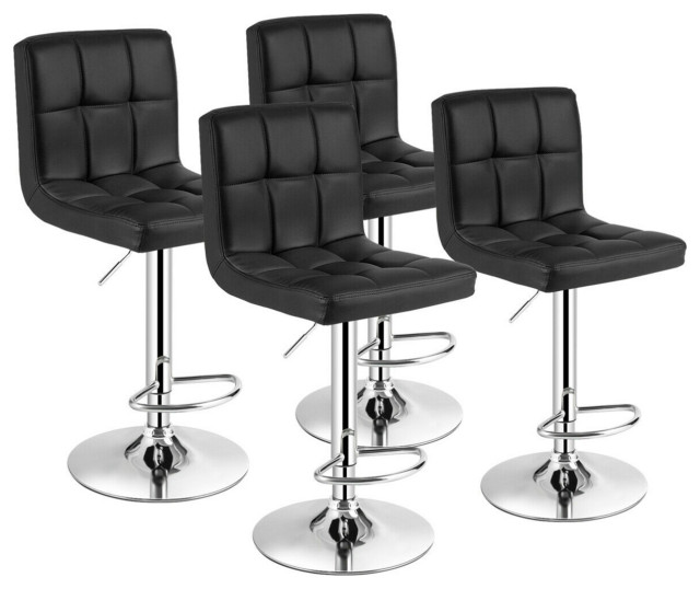 black leather bar stools set of 4