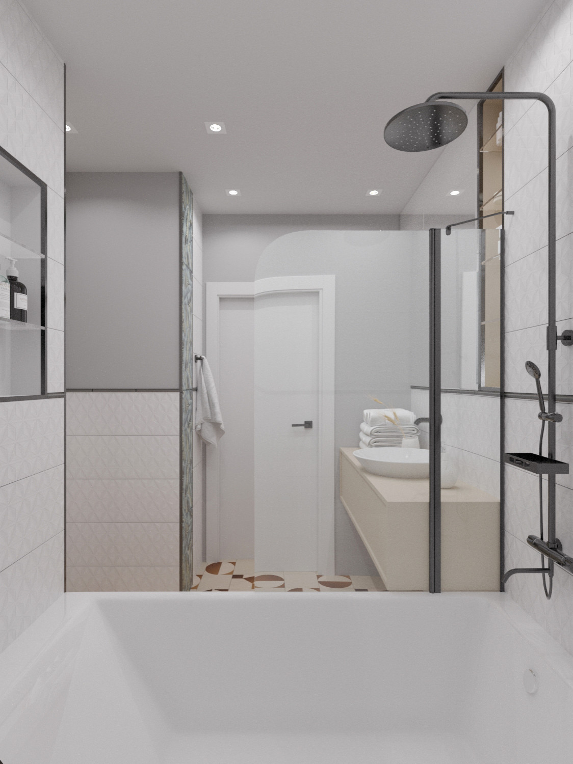 Дизайн раздельного санузла в квартире 70м2, г. Нефтеюганск