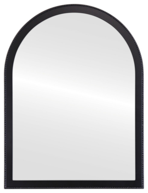 Vienne Framed Vanity Mirror, Crescent Cathedral, 24.4"x32.4", Matte Black