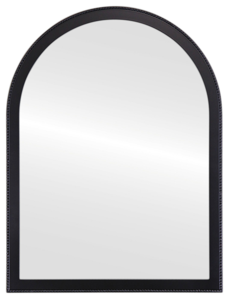 Vienne Framed Vanity Mirror, Crescent Cathedral, 24.4"x32.4", Matte Black