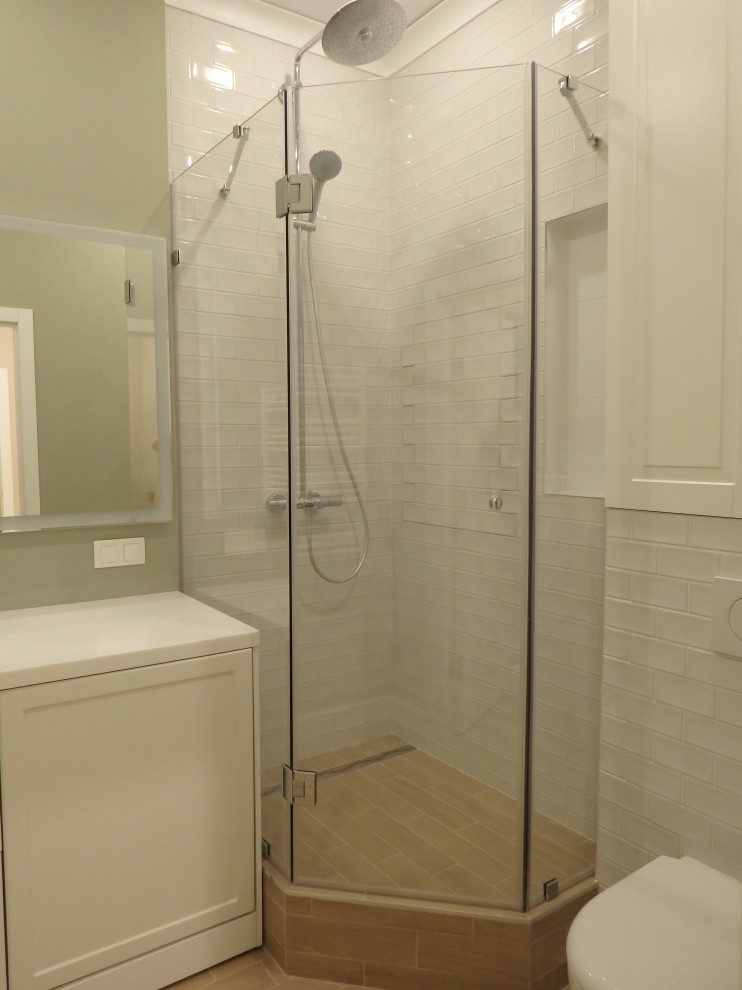 Счастье на Мичуринском - отделка санузла с душевой кабиной в новостройке