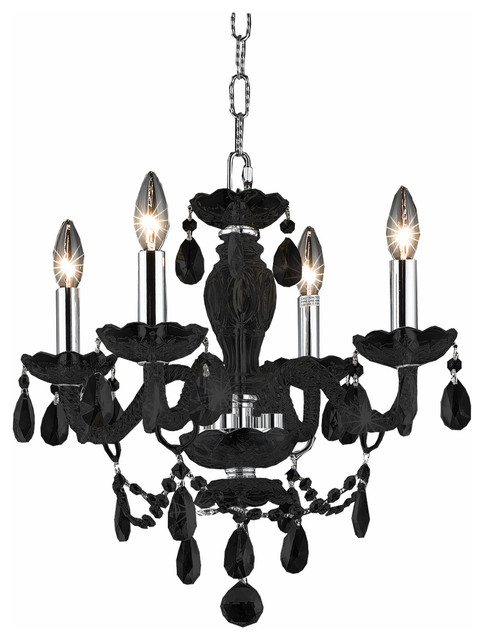 Elegant Lighting 7834D17C//RC Princeton 18-Inch High 4-Light Chandelier Clear Chrome Finish with Crystal Royal Cut RC Crystal